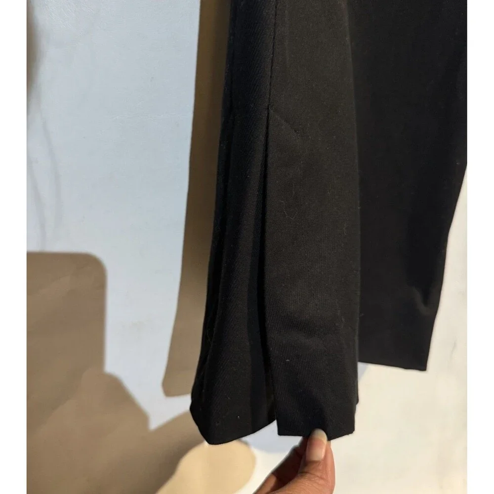 Kulson Italy Black Dress Pants Size 10 Stretch Cotton Cupro Made Italy Split Hem - Picture 6 of 16